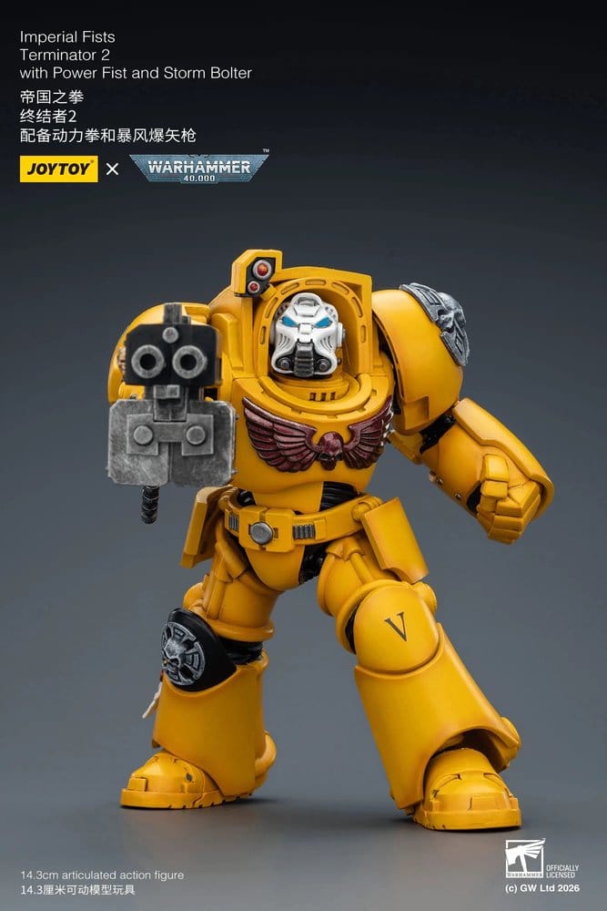 Warhammer 40,000 figurine Imperial Fists Terminator 2 with Power Fist and Storm Bolter 14 cm