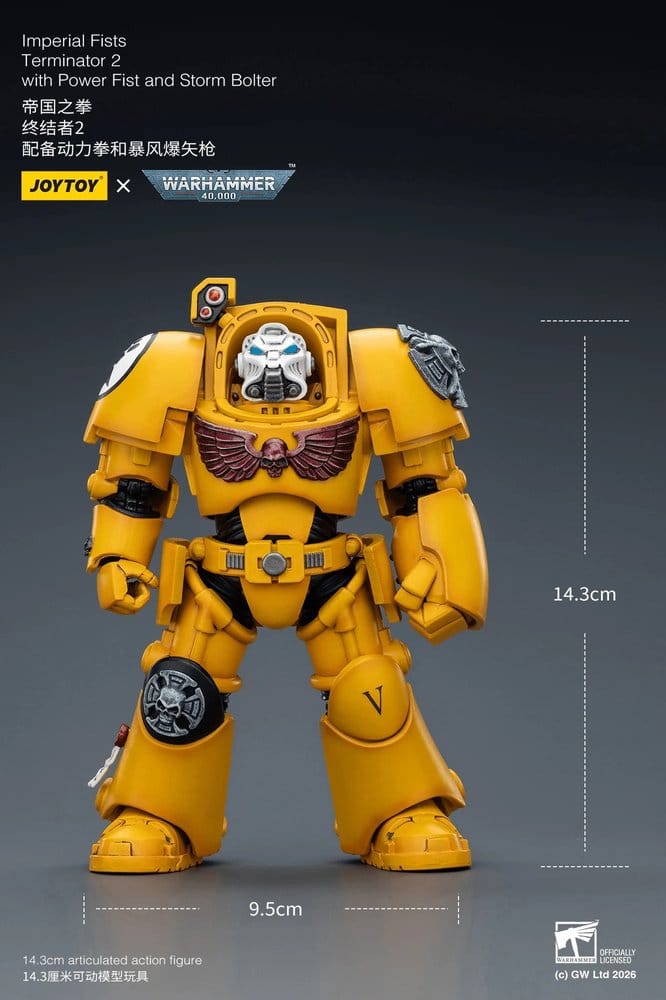 Warhammer 40,000 figurine Imperial Fists Terminator 2 with Power Fist and Storm Bolter 14 cm