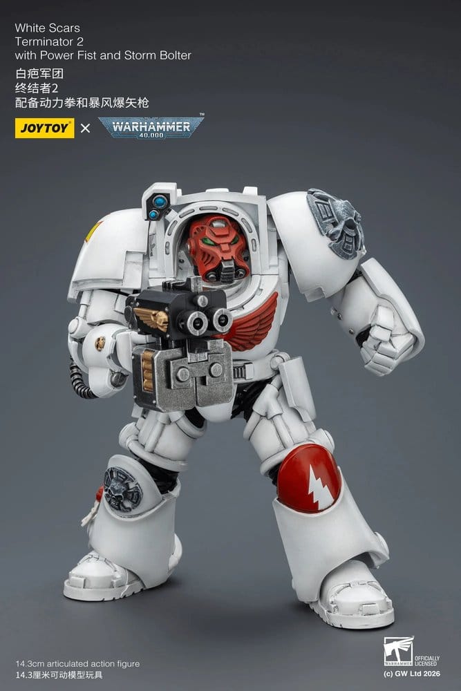 Warhammer 40,000 figurine White Scars Terminator 2 with Power Fist and Storm Bolter 14 cm