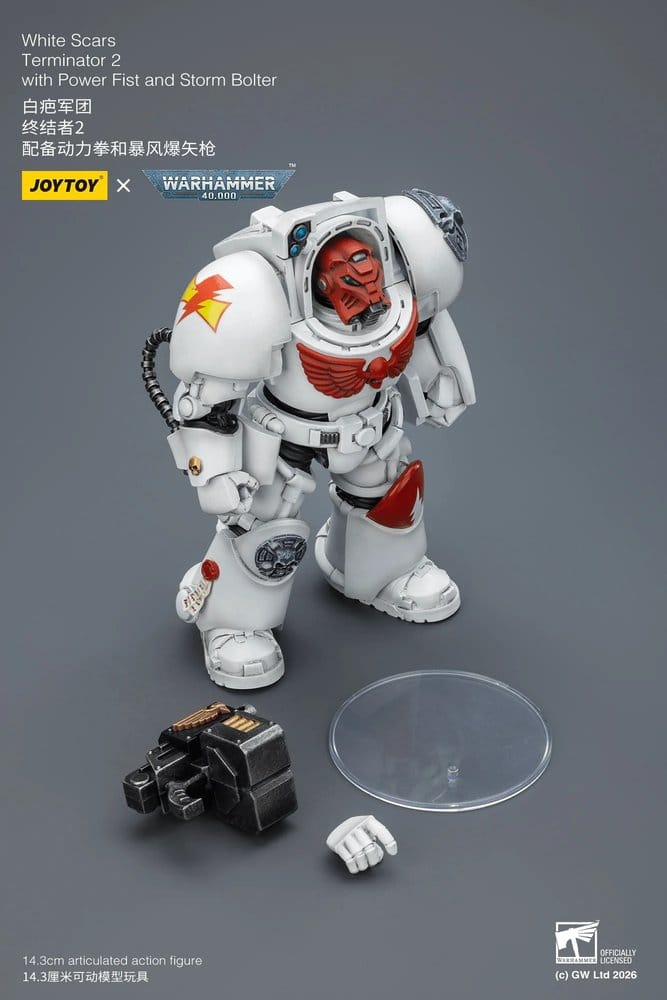 Warhammer 40,000 figurine White Scars Terminator 2 with Power Fist and Storm Bolter 14 cm