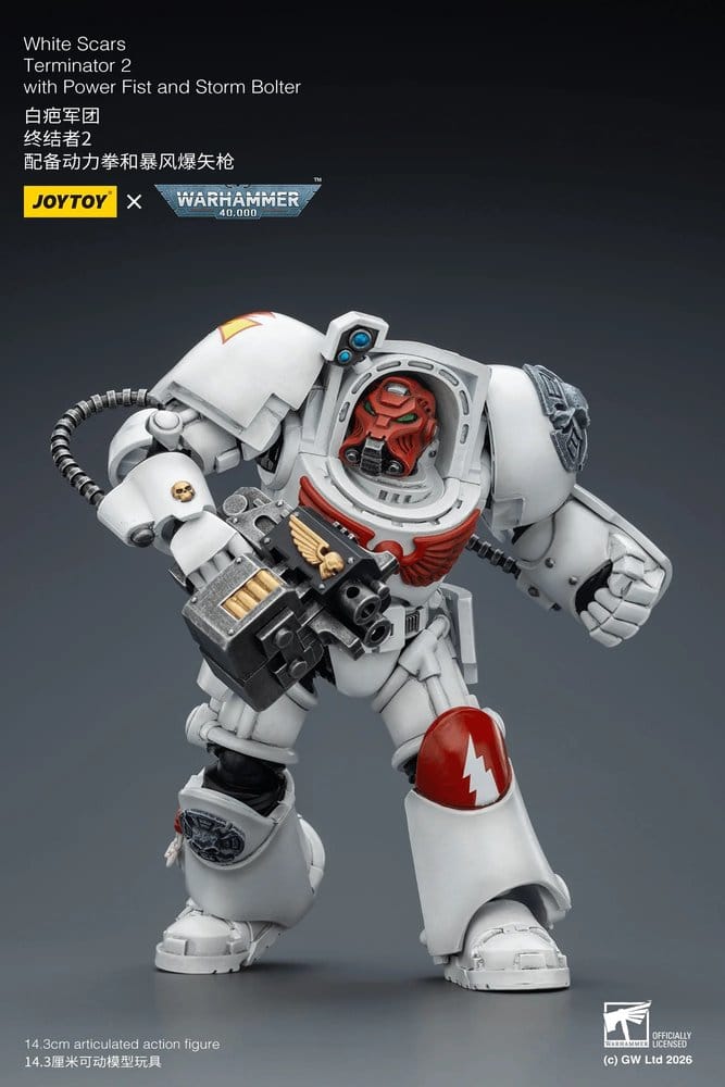 Warhammer 40,000 figurine White Scars Terminator 2 with Power Fist and Storm Bolter 14 cm