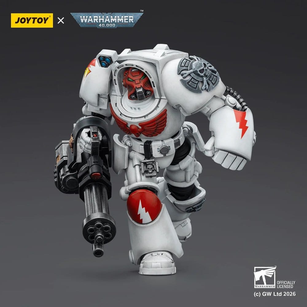 Warhammer 40,000 figurine White Scars Terminator 3 with Power Fist and Assault Cannon 14 cm