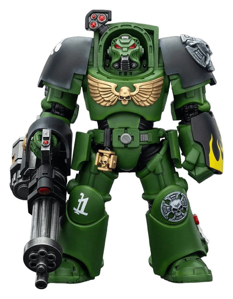 Warhammer 40,000 figurine Salamanders Terminator 3 with Power Fist and Assault Cannon 14 cm