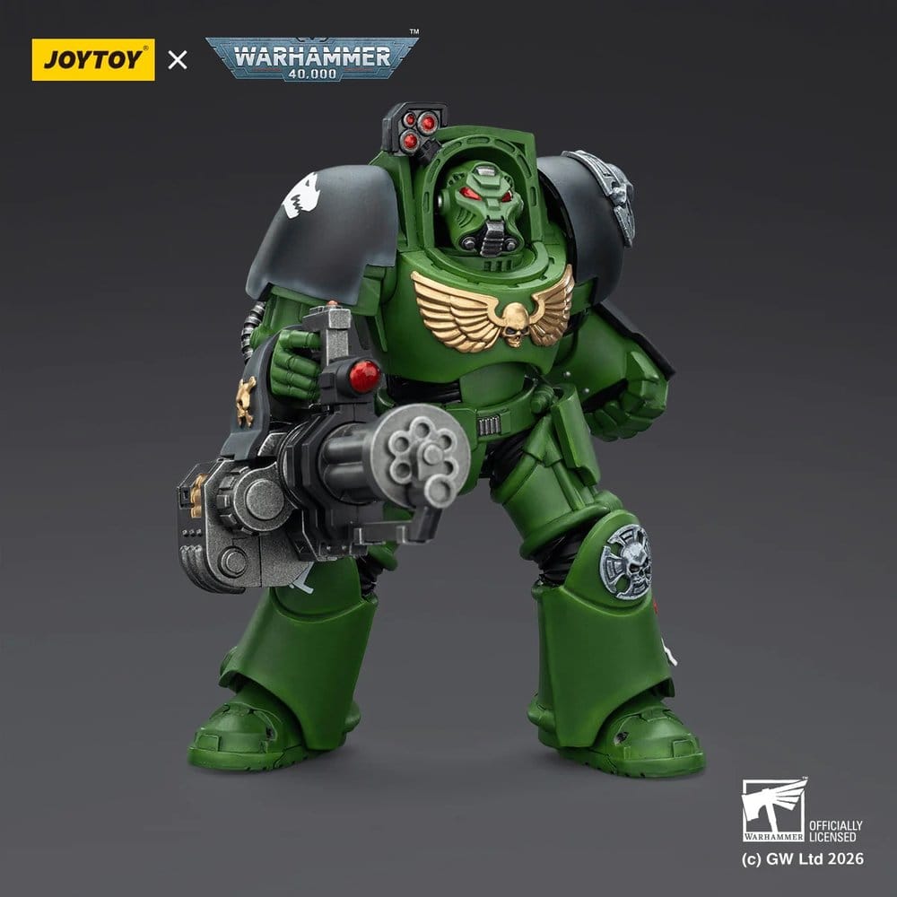 Warhammer 40,000 figurine Salamanders Terminator 3 with Power Fist and Assault Cannon 14 cm