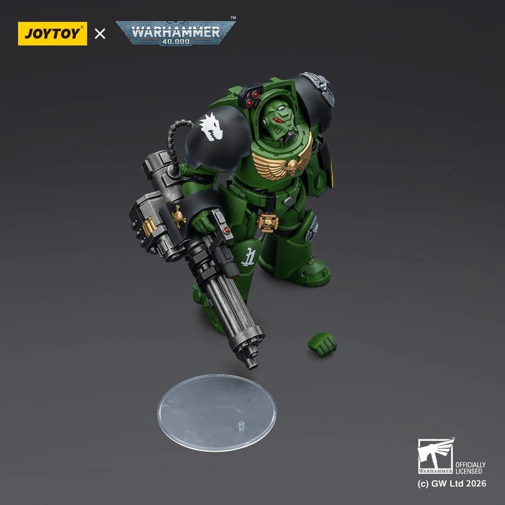Warhammer 40,000 figurine Salamanders Terminator 3 with Power Fist and Assault Cannon 14 cm