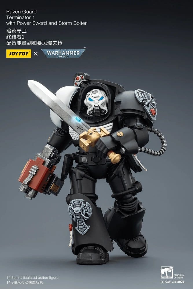 Warhammer 40,000 figurine Raven Guard Terminator 1 with Power Sword and Storm Bolter 14 cm