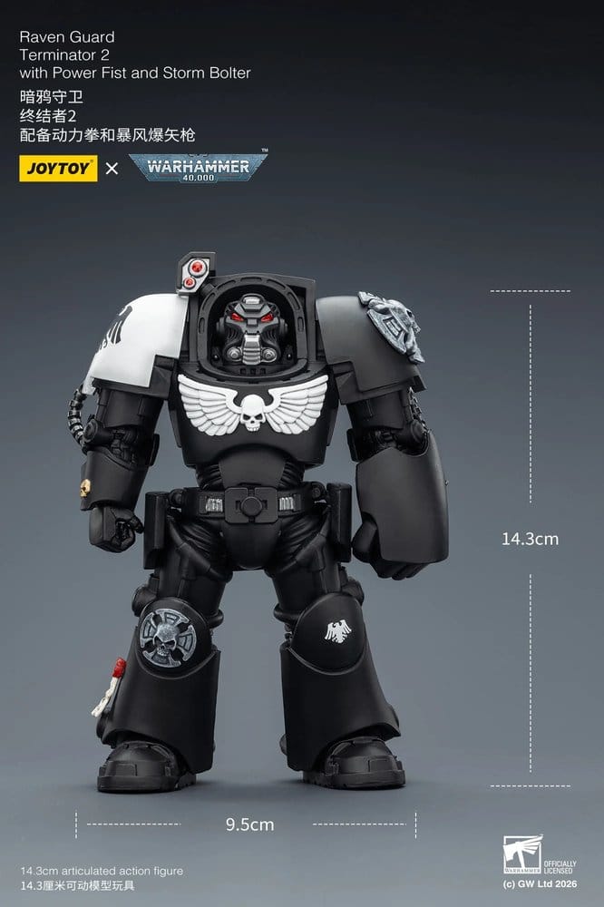 Warhammer 40,000 figurine Raven Guard Terminator 2 with Power Fist and Storm Bolter 14 cm