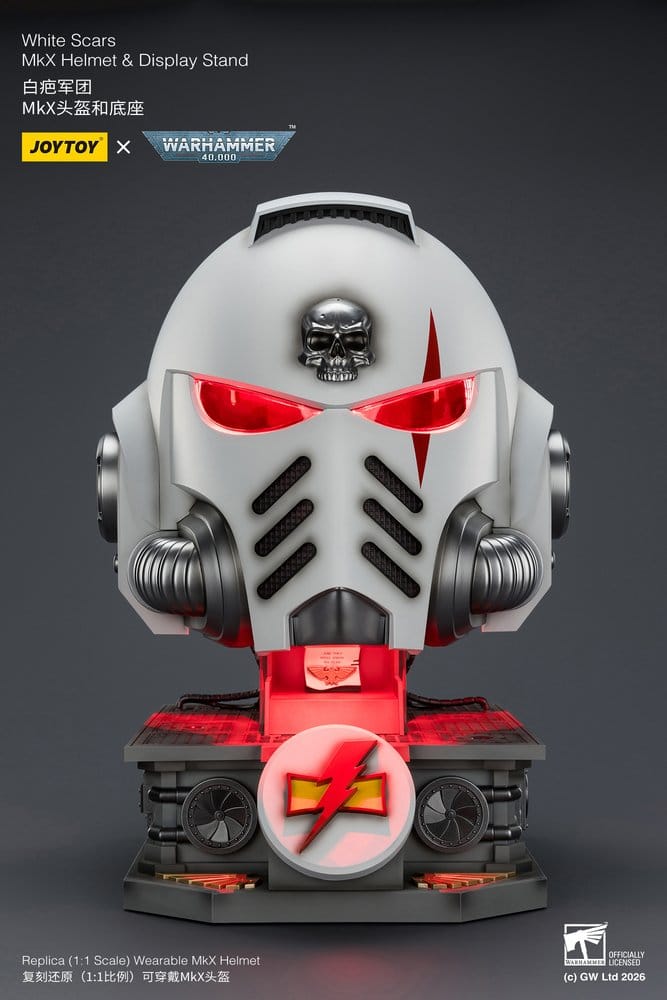 Warhammer 40,000 casque avec présentoir White Scars MkX 44 cm