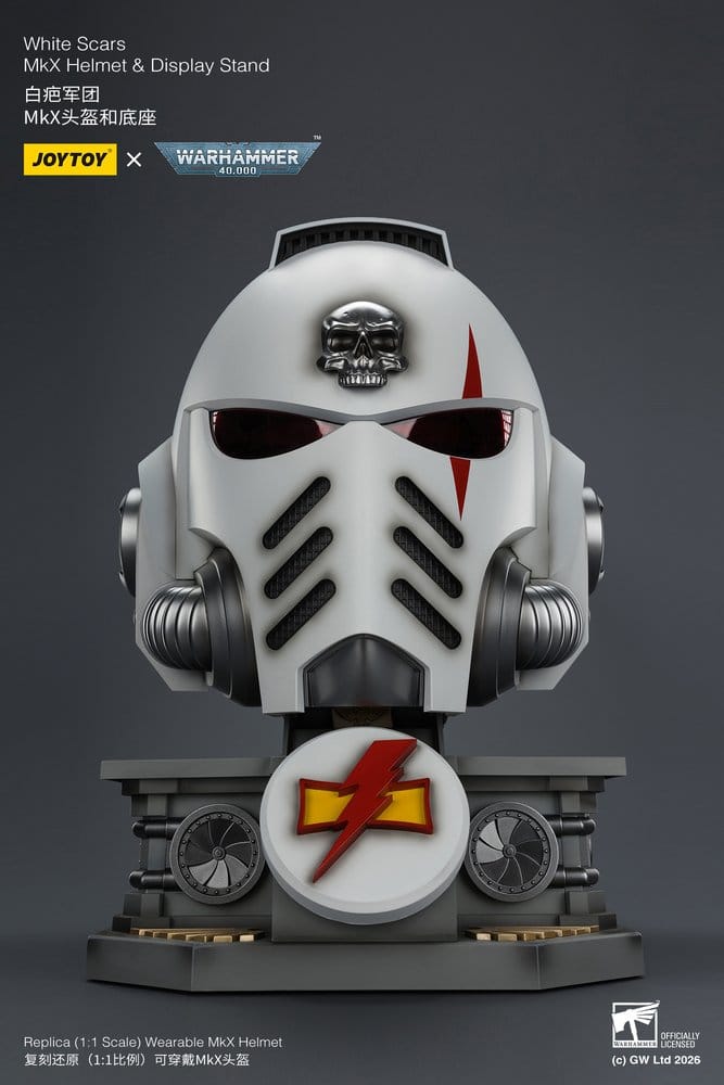 Warhammer 40,000 casque avec présentoir White Scars MkX 44 cm
