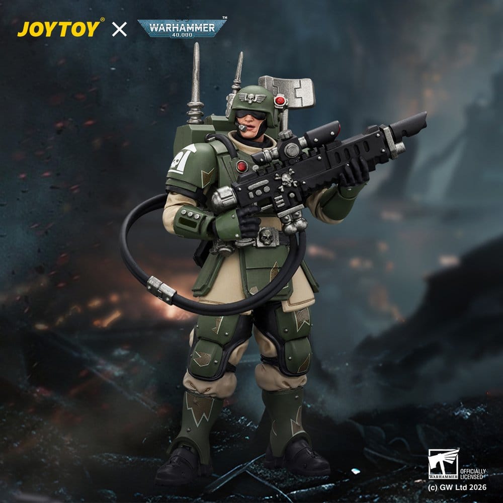 Warhammer figurine Astra Militarum Kasrkin 3 with Hot-shot Lasgun and Vox-caster
