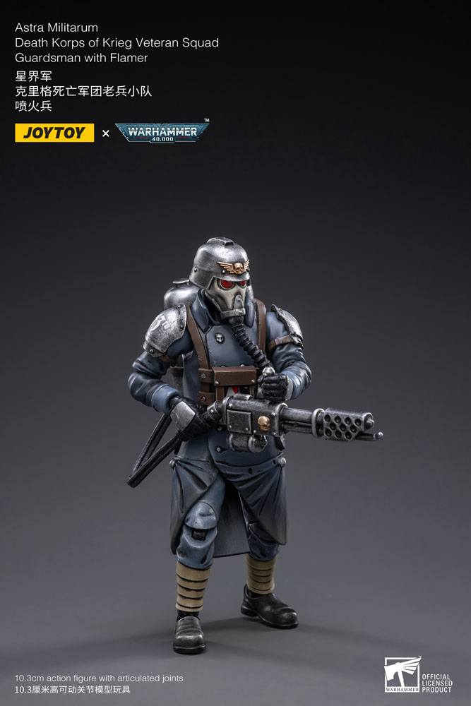 Warhammer 40k figurine 1/18 Death Korps of Krieg Veteran Squad Guardsman with Flamer 10 cm