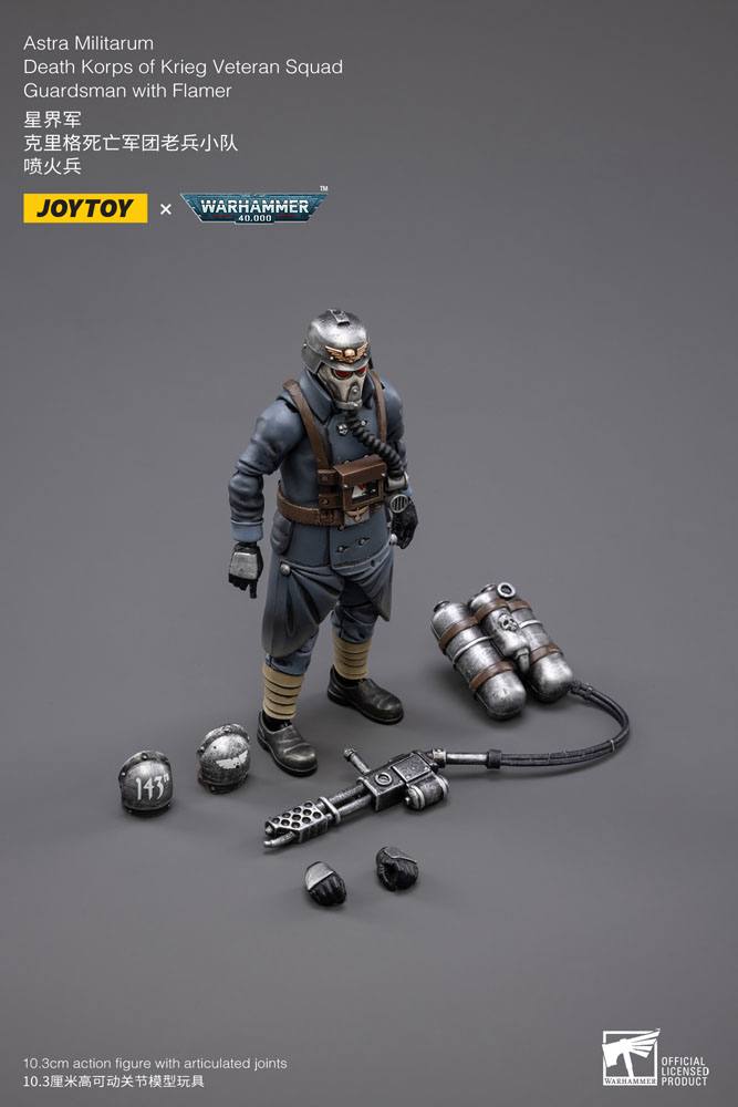 Warhammer 40k figurine 1/18 Death Korps of Krieg Veteran Squad Guardsman with Flamer 10 cm