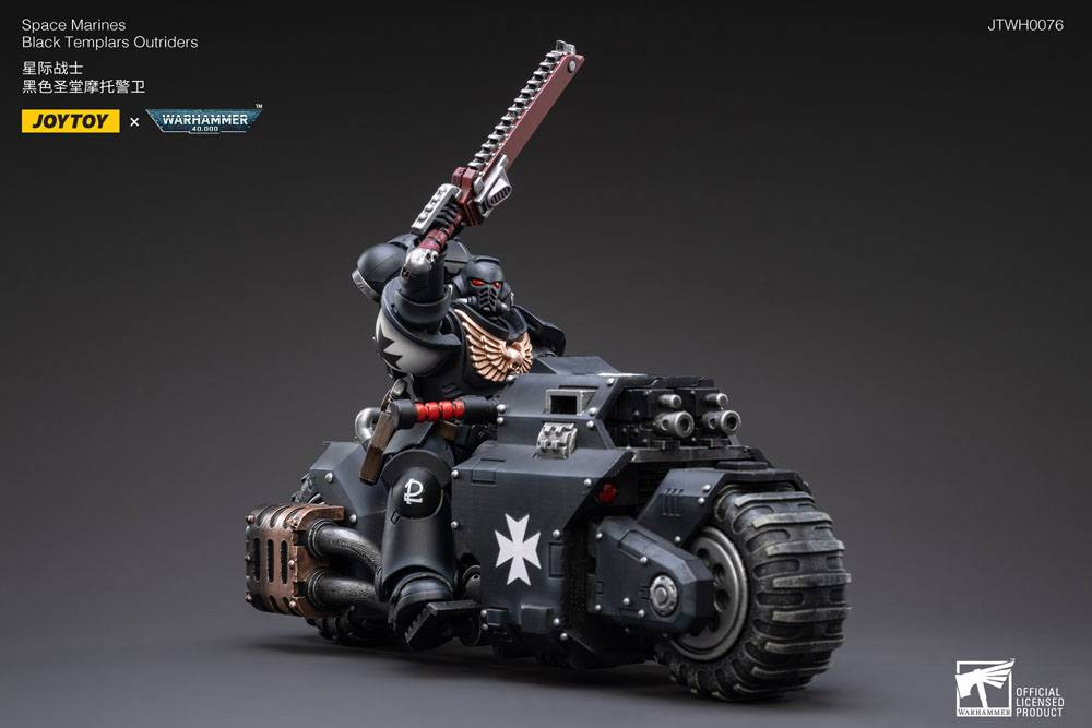 Warhammer 40k véhicule 1/18 Black Templars Outrider Bike 22 cm