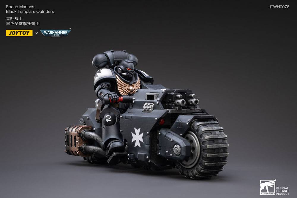 Warhammer 40k véhicule 1/18 Black Templars Outrider Bike 22 cm