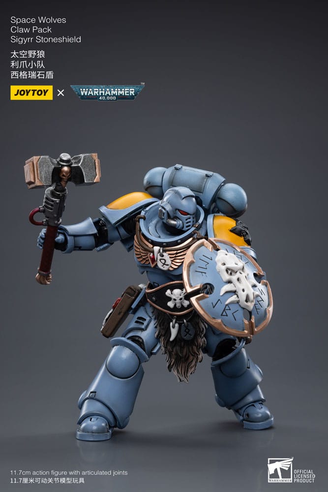 Warhammer 40k figurine 1/18 Space Wolves Claw Pack Sigyrr Stoneshield 12 cm