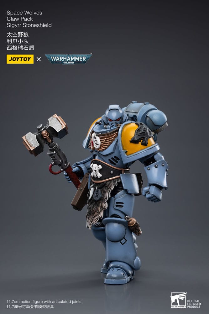 Warhammer 40k figurine 1/18 Space Wolves Claw Pack Sigyrr Stoneshield 12 cm