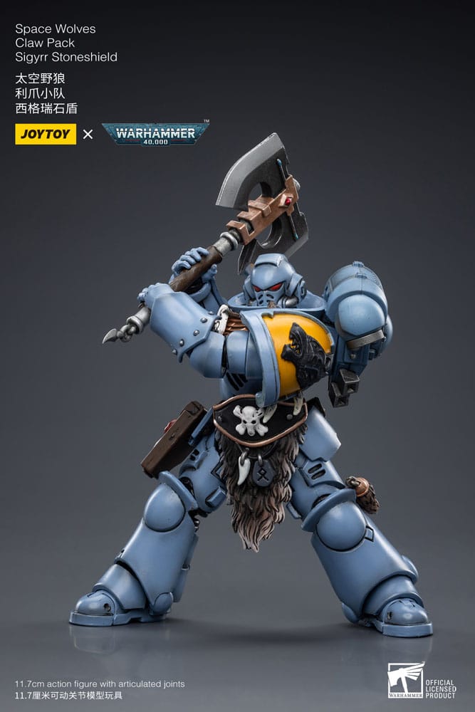 Warhammer 40k figurine 1/18 Space Wolves Claw Pack Sigyrr Stoneshield 12 cm