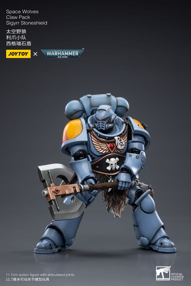 Warhammer 40k figurine 1/18 Space Wolves Claw Pack Sigyrr Stoneshield 12 cm