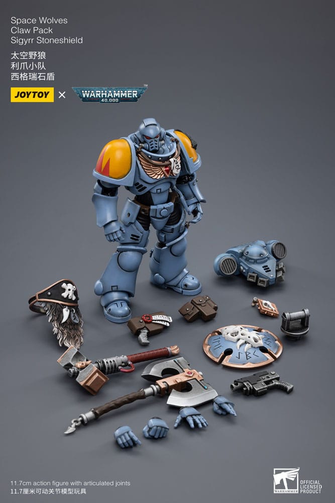 Warhammer 40k figurine 1/18 Space Wolves Claw Pack Sigyrr Stoneshield 12 cm
