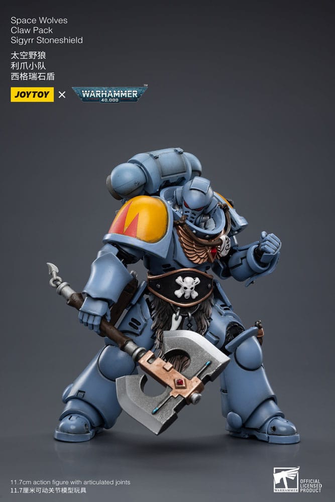 Warhammer 40k figurine 1/18 Space Wolves Claw Pack Sigyrr Stoneshield 12 cm