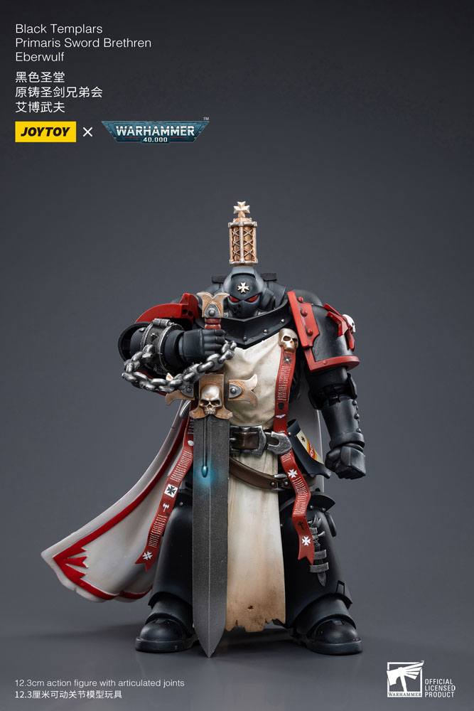 Warhammer 40k figurine 1/18 Black Templars Primaris Sword Brethren Eberwulf 12 cm