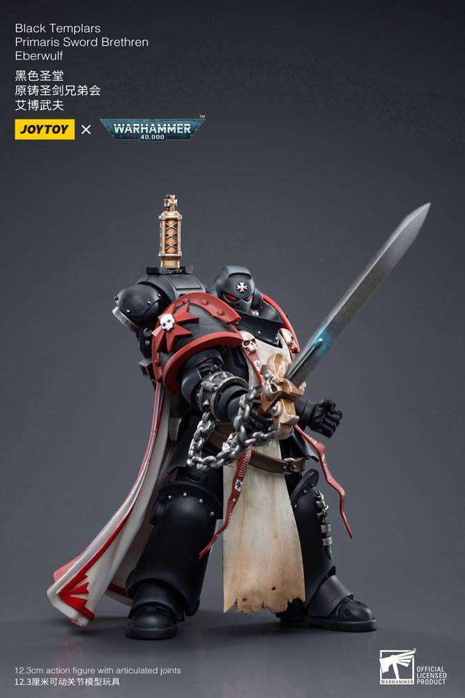 Warhammer 40k figurine 1/18 Black Templars Primaris Sword Brethren Eberwulf 12 cm