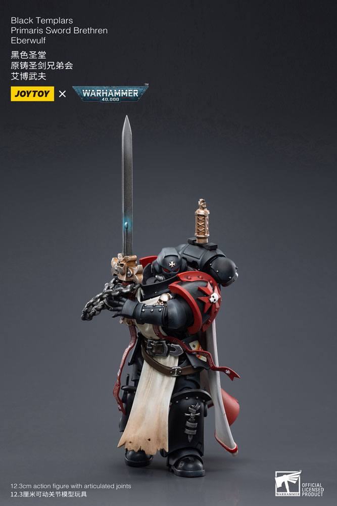 Warhammer 40k figurine 1/18 Black Templars Primaris Sword Brethren Eberwulf 12 cm