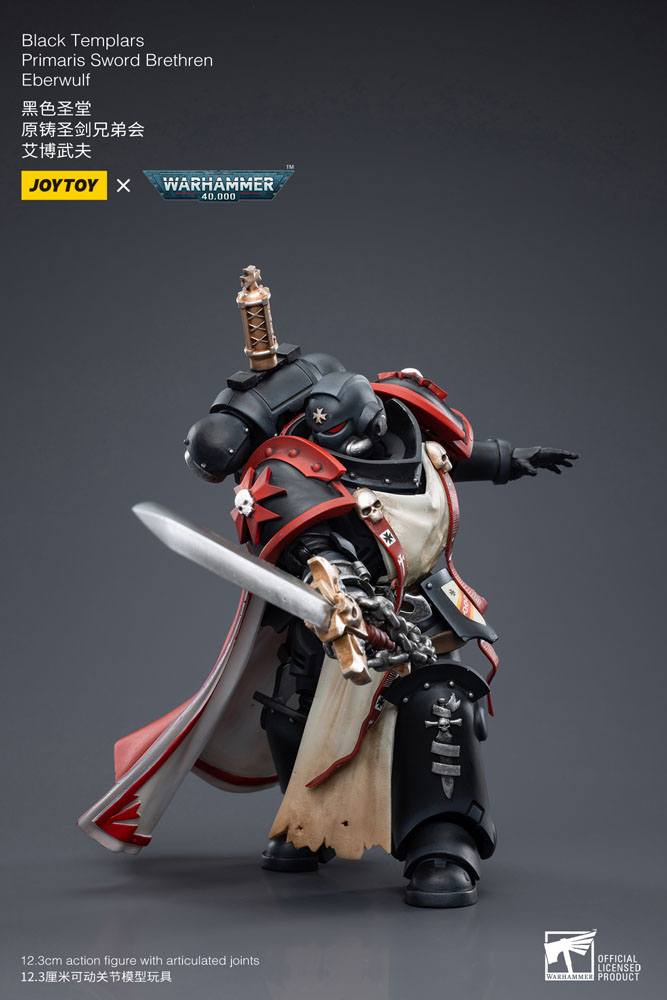 Warhammer 40k figurine 1/18 Black Templars Primaris Sword Brethren Eberwulf 12 cm