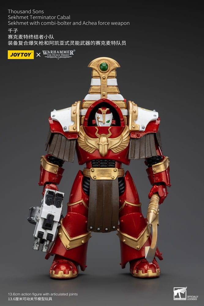 Warhammer The Horus Heresy figurine 1/18 Thousand Sons Sekhmet Terminator Cabal Sekhmet with Combi-Bolter and Achea Force Weapon 14 cm