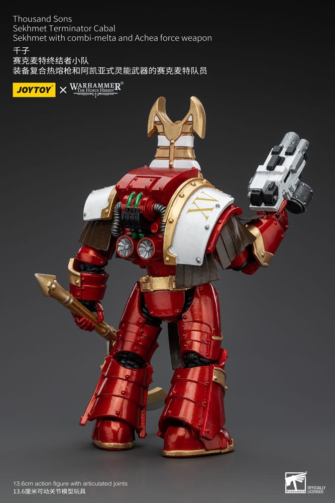 Warhammer The Horus Heresy figurine 1/18 Thousand Sons Sekhmet Terminator Cabal Sekhmet with Combi-Melta and Achea Force Weapon 14 cm