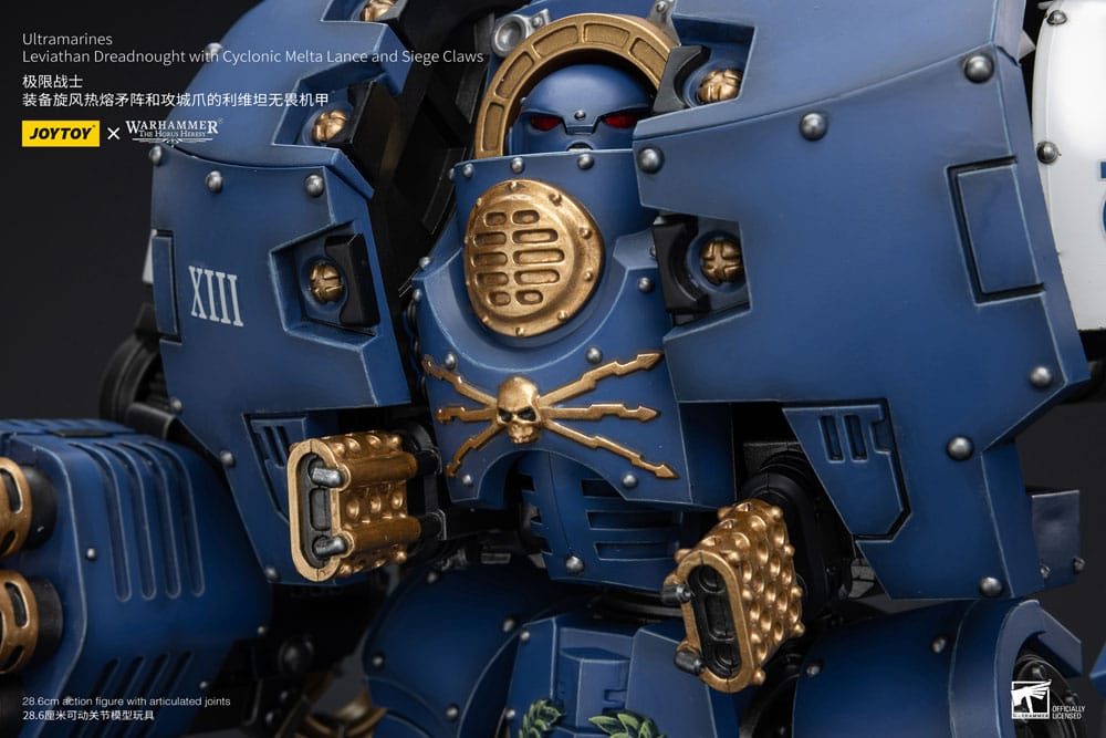 Warhammer The Horus Heresy figurine 1/18 Ultramarines Leviathan Dreadnought with Cyclonic Melta Lance And Siege Claws 29 cm