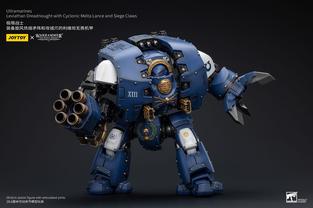 Warhammer The Horus Heresy figurine 1/18 Ultramarines Leviathan Dreadnought with Cyclonic Melta Lance And Siege Claws 29 cm