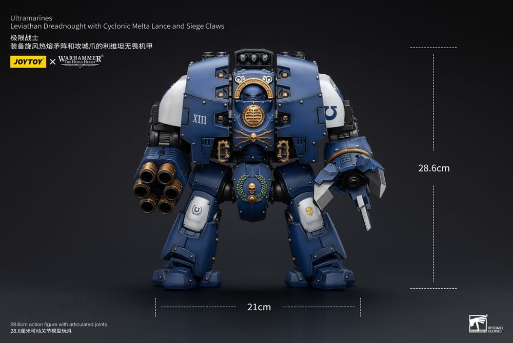 Warhammer The Horus Heresy figurine 1/18 Ultramarines Leviathan Dreadnought with Cyclonic Melta Lance And Siege Claws 29 cm