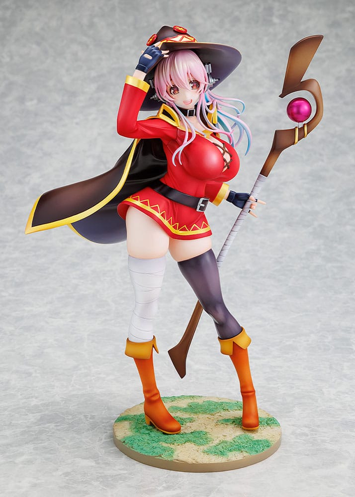 Super Sonico x Konosuba statuette PVC 1/7 Super Sonico Megumin collaboration Ver. 25 cm