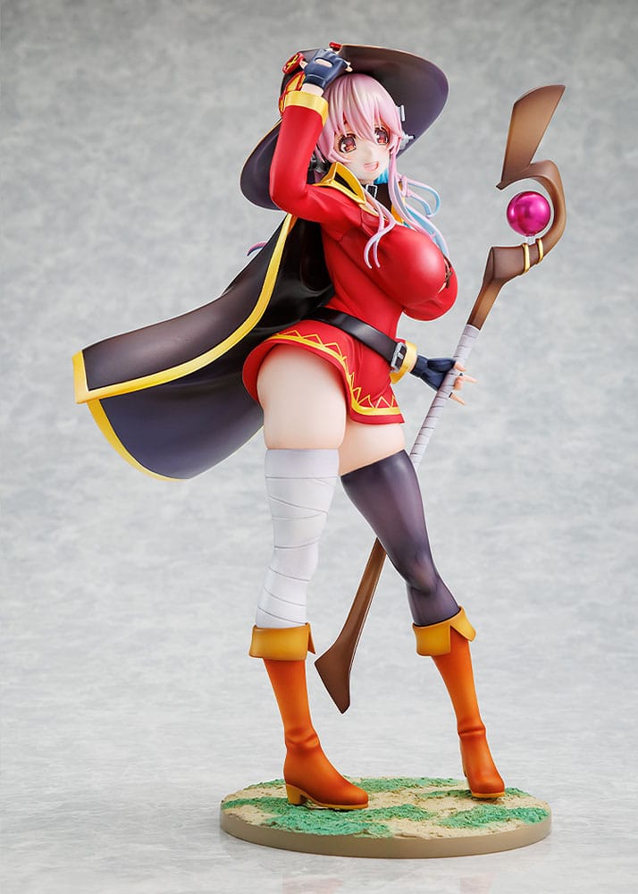 Super Sonico x Konosuba statuette PVC 1/7 Super Sonico Megumin collaboration Ver. 25 cm