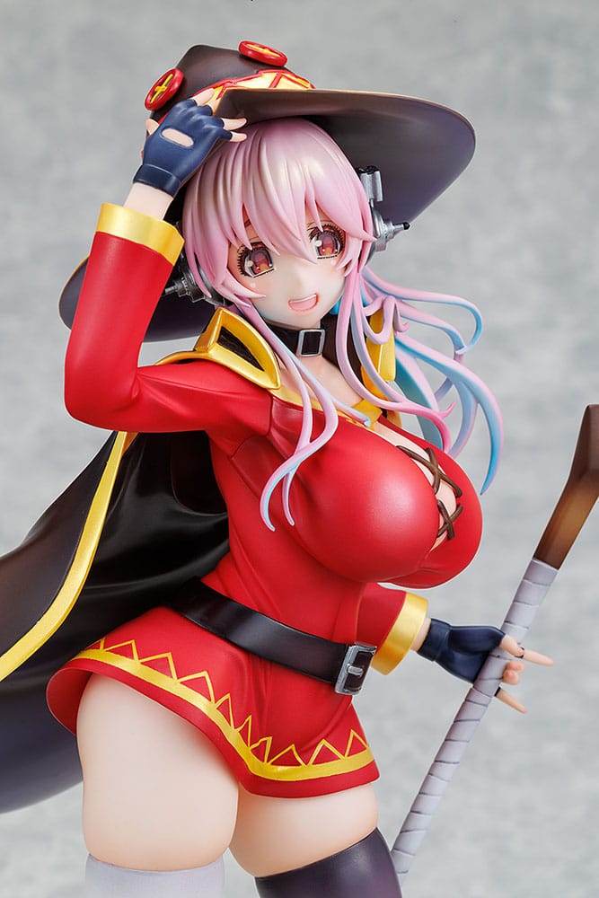 Super Sonico x Konosuba statuette PVC 1/7 Super Sonico Megumin collaboration Ver. 25 cm