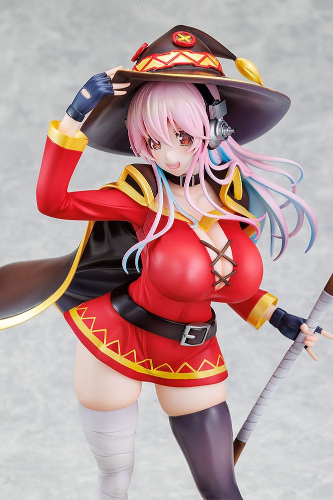 Super Sonico x Konosuba statuette PVC 1/7 Super Sonico Megumin collaboration Ver. 25 cm