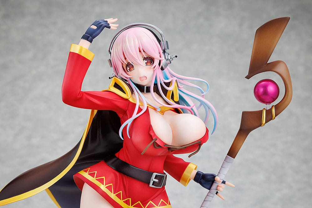 Super Sonico x Konosuba statuette PVC 1/7 Super Sonico Megumin collaboration Ver. 25 cm