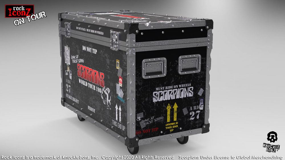 Scorpions statuette Rock Ikonz On Tour World Tour 1984 caisse de tournée + décor de scène