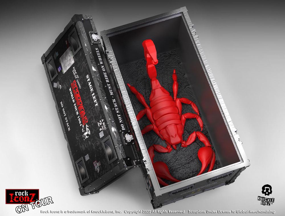 Scorpions statuette Rock Ikonz On Tour World Tour 1984 caisse de tournée + décor de scène