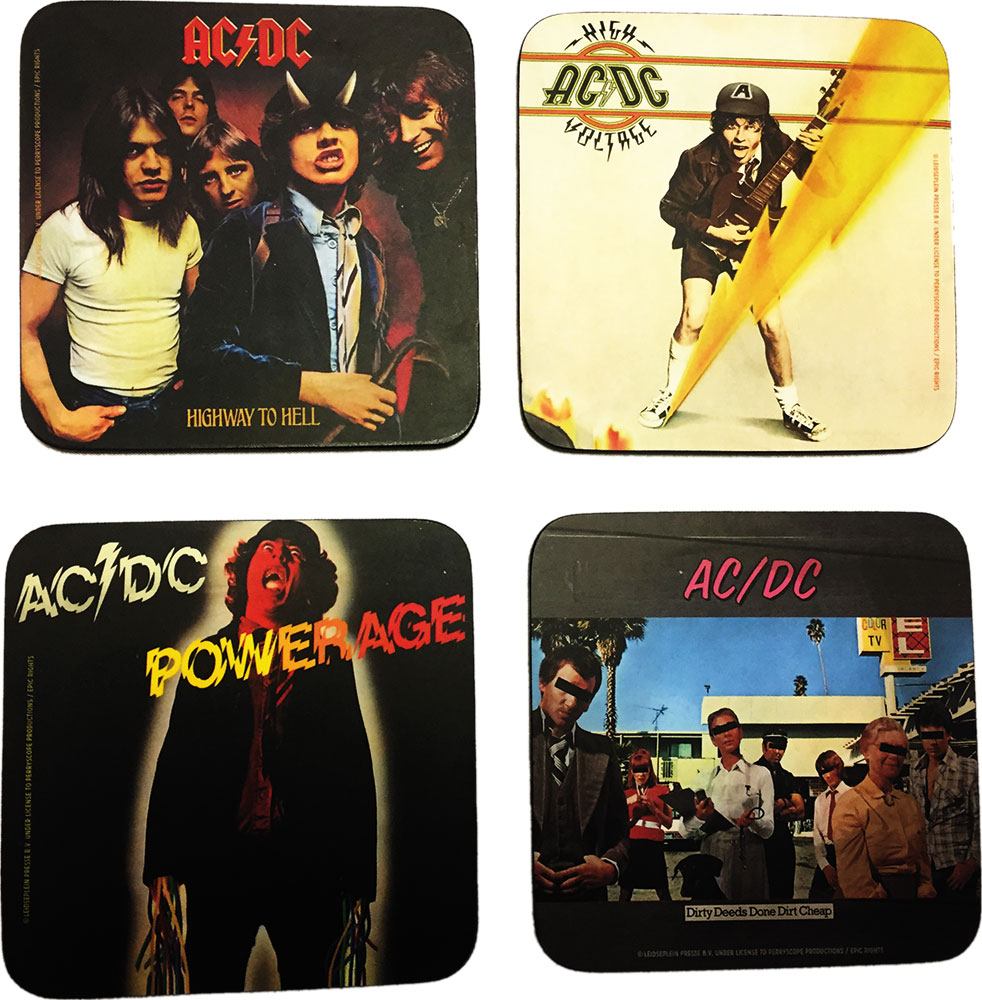 AC/DC pack 4 sous-verres