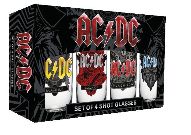 AC/DC Set 4 verres à shot Black Ice