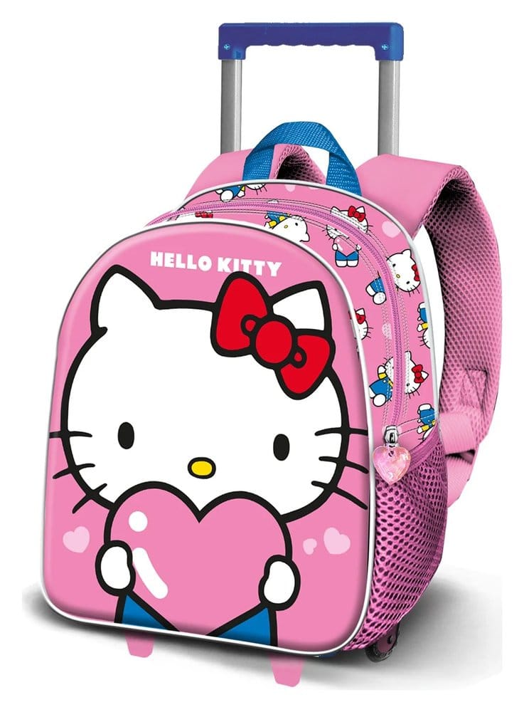 Sanrio Small 3D Sac à dos à roulettes Hello Kitty Heart