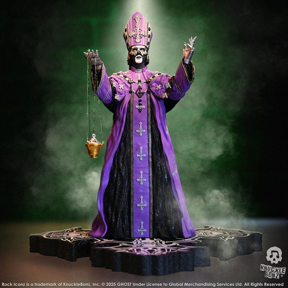 Ghost statuette Rock Iconz Papa V Perpetua Purple Robes 22 cm