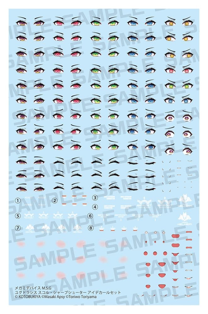 Megami Device M.S.G. accessoire pour figurines Plastic Model Kit 1/1 Yggdrasis Sharpshotter Eye Decal Set