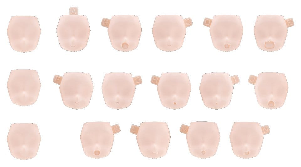 Megami Device M.S.G. accessoire pour figurines Plastic Model Kit 10 Face Set Puni Mofu 01 Skin Color B