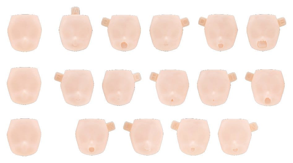 Megami Device M.S.G. accessoire pour figurines Plastic Model Kit 1/1 10 Face Set Puni Mofu 01 Skin Color C