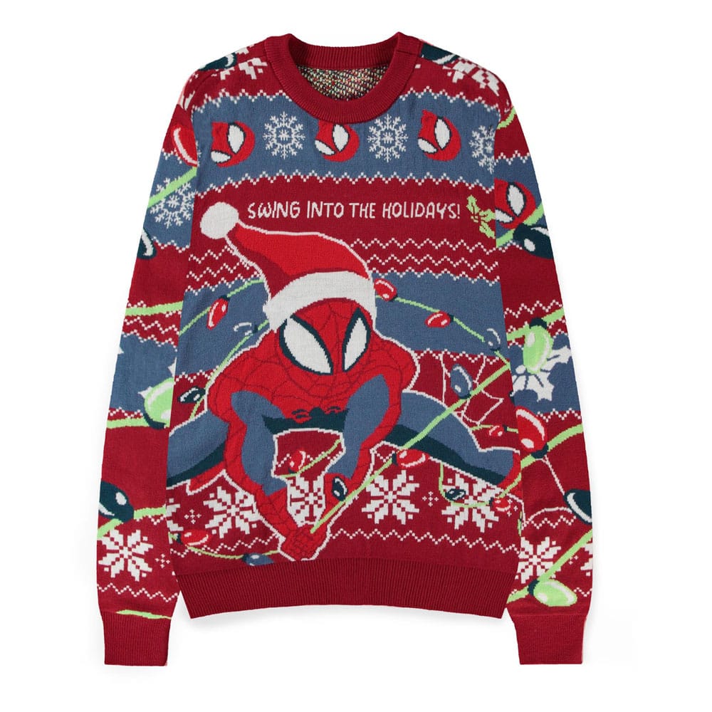 Spider-Man Sweater Swing into the Holidays (Christmas Jumper) (S)