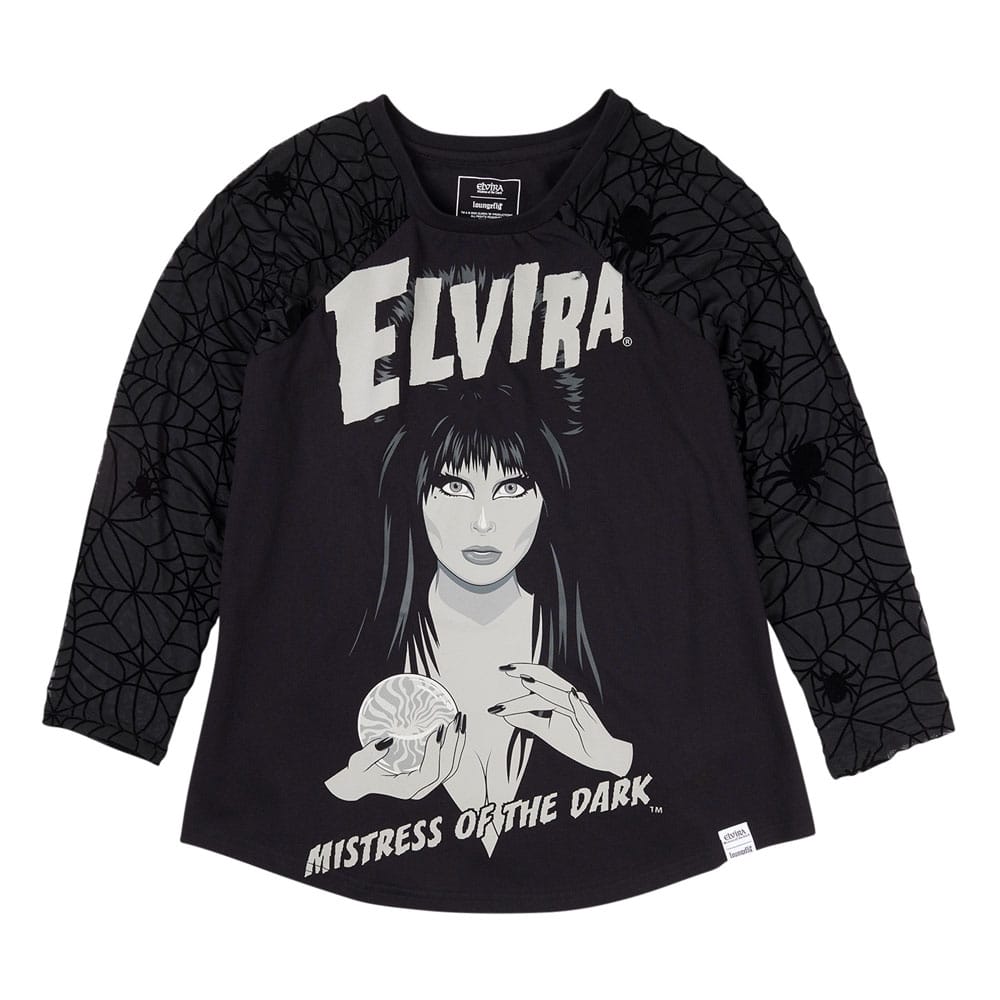 Elivira by Loungefly Tee T-Shirt Unisexe Shirred Raglan (L)