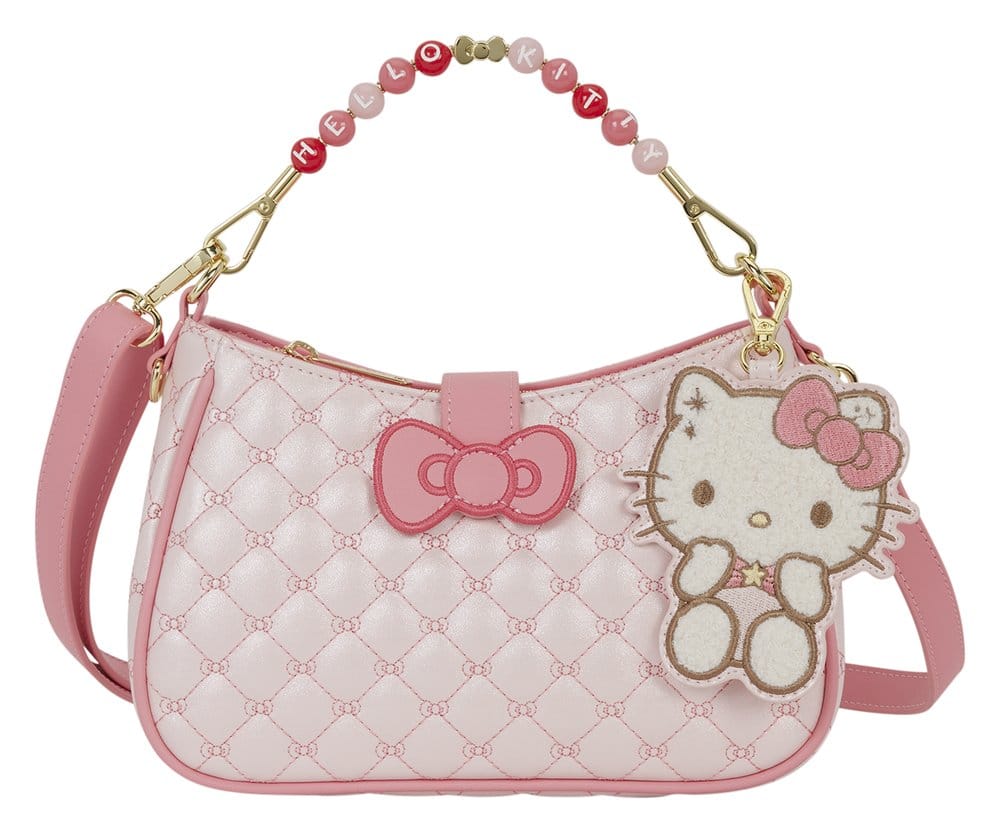 Sanrio by Loungefly sac à bandoulière avec poignée perlée et breloque pour sac Hello Kitty matelassé